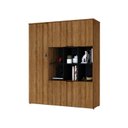 Ver imagem 5 de Armário Alto com Nichos e 05 Portas 161,5x135x42cm Marrom/Lamina Mel/Preto