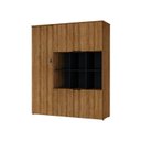 Ver imagem 3 de Armário Alto com Nichos e 05 Portas 161,5x135x42cm Marrom/Lamina Mel/Preto
