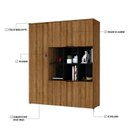 Ver imagem 6 de Armário Alto com Nichos e 05 Portas 161,5x135x42cm Marrom/Lamina Mel/Preto