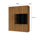 Ver imagem 4 de Armário Alto com Nichos e 05 Portas 161,5x135x42cm Marrom/Lamina Mel/Preto