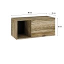 Ver imagem 4 de Armário Aéreo com Nicho e Porta Basculante 35x80x35cm Marrom/Carvalho/Preto