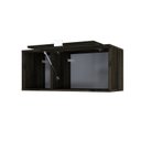 Ver imagem 2 de Armário Aéreo com Nicho e Porta Basculante 35x80x35cm Marrom/Carvalho/Branco