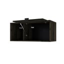 Ver imagem 2 de Armário Aéreo com Nicho e Porta Basculante 35x80x35cm Marrom/Carvalho/Preto