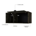 Ver imagem 6 de Armário Aéreo com Nicho e Porta Basculante 35x80x35cm Marrom/Carvalho/Preto