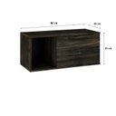 Ver imagem 4 de Armário Aéreo com Nicho e Porta Basculante 35x80x35cm Marrom/Carvalho/Preto