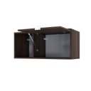 Ver imagem 2 de Armário Aéreo com Nicho e Porta Basculante 35x80x35cm Marrom/Nogal/Branco