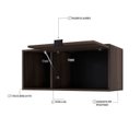 Ver imagem 6 de Armário Aéreo com Nicho e Porta Basculante 35x80x35cm Marrom/Nogal/Preto