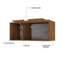 Ver imagem 6 de Armário Aéreo com Nicho e Porta Basculante 35x80x35cm Marrom/Lamina Mel/Branco