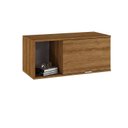 Ver imagem 5 de Armário Aéreo com Nicho e Porta Basculante 35x80x35cm Marrom/Lamina Mel/Branco