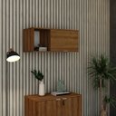 Ver imagem 7 de Armário Aéreo com Nicho e Porta Basculante 35x80x35cm Marrom/Lamina Mel/Branco