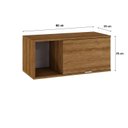 Ver imagem 4 de Armário Aéreo com Nicho e Porta Basculante 35x80x35cm Marrom/Lamina Mel/Branco