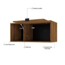 Ver imagem 6 de Armário Aéreo com Nicho e Porta Basculante 35x80x35cm Marrom/Lamina Mel/Preto