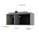 Ver imagem 6 de Armário Aéreo com Nicho e Porta Basculante 35x80x35cm Branco/Snow/Preto
