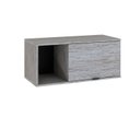 Ver imagem 2 de Armário Aéreo com Nicho e Porta Basculante 35x80x35cm Branco/Snow/Preto