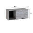 Ver imagem 4 de Armário Aéreo com Nicho e Porta Basculante 35x80x35cm Branco/Snow/Preto