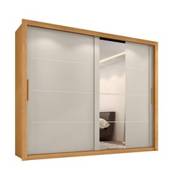 Guarda-roupa Casal 4 Espelhos 2 Portas de Correr Essencial Espresso Móveis - 3