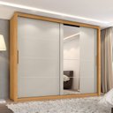 Ver imagem 1 de Guarda-roupa Casal 4 Espelhos 2 Portas de Correr Essencial Espresso Móveis