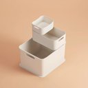 Ver imagem 2 de Kit 6 Caixas Organizadoras 23,9l com Tampa Cesto Brinquedos Closet Bege Coza Fit
