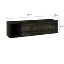 Ver imagem 4 de Armário Aéreo com Nicho e Porta Basculante 35x135x35cm Marrom/Carvalho/Preto