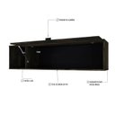 Ver imagem 6 de Armário Aéreo com Nicho e Porta Basculante 35x135x35cm Marrom/Carvalho/Preto