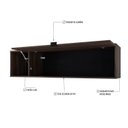 Ver imagem 6 de Armário Aéreo com Nicho e Porta Basculante 35x135x35cm Marrom/Nogal/Preto