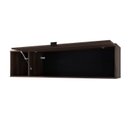 Ver imagem 3 de Armário Aéreo com Nicho e Porta Basculante 35x135x35cm Marrom/Nogal/Preto
