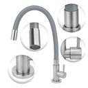 Ver imagem 2 de Torneira de Cozinha Inox Mesa Flexível Gourmet Cinza/gray