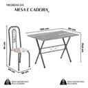Ver imagem 3 de Conjunto de Mesa Tubular 100x60cm Tampo em Granito com 4 Cadeiras Lívia