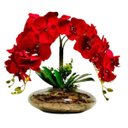 Ver imagem 4 de Arranjo Centro de Mesa Vaso Grande 4 Orquídeas Vermelhas