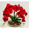 Arranjo Centro de Mesa Vaso Grande 4 Orquídeas Vermelhas - 2