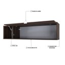 Ver imagem 6 de Armário Aéreo com Nicho e Porta Basculante 35x135x35cm Marrom/Lamina Mel/Branco