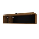 Ver imagem 3 de Armário Aéreo com Nicho e Porta Basculante 35x135x35cm Marrom/Lamina Mel/Preto