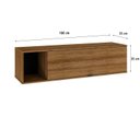 Ver imagem 4 de Armário Aéreo com Nicho e Porta Basculante 35x135x35cm Marrom/Lamina Mel/Preto