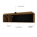 Ver imagem 6 de Armário Aéreo com Nicho e Porta Basculante 35x135x35cm Marrom/Lamina Mel/Preto
