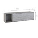 Ver imagem 4 de Armário Aéreo com Nicho e Porta Basculante 35x135x35cm Branco/Snow