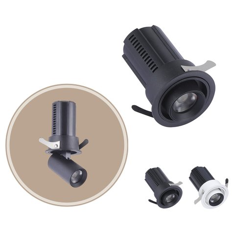 Spot Led Embutir Retrátil Aiva 24° Bq C/ Facho Direcionável 360° Pt St2925