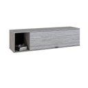 Ver imagem 5 de Armário Aéreo com Nicho e Porta Basculante 35x135x35cm Branco/Snow/Preto
