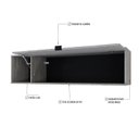 Ver imagem 6 de Armário Aéreo com Nicho e Porta Basculante 35x135x35cm Branco/Snow/Preto