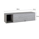 Ver imagem 4 de Armário Aéreo com Nicho e Porta Basculante 35x135x35cm Branco/Snow/Preto
