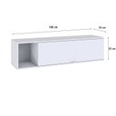 Ver imagem 4 de Armário Aéreo com Nicho e Porta Basculante 35x135x35cm Branco