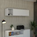 Ver imagem 7 de Armário Aéreo com Nicho e Porta Basculante 35x135x35cm Branco