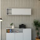 Ver imagem 1 de Armário Aéreo com Nicho e Porta Basculante 35x135x35cm Branco