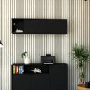 Ver imagem 1 de Armário Aéreo com Nicho e Porta Basculante 35x135x35cm Preto
