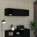 Ver imagem 7 de Armário Aéreo com Nicho e Porta Basculante 35x135x35cm Preto