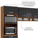 Ver imagem 4 de Cozinha Compacta 6 Portas 250 Cm Mdp Atenas Armoveis - Cinamomo Grafite