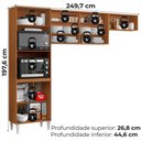Ver imagem 3 de Cozinha Compacta 6 Portas 250 Cm Mdp Atenas Armoveis - Cinamomo Grafite