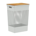 Ver imagem 1 de Cesto de Roupas Grid c/ Tampa de Bambu 49L Branco Oceano OU 55x29x39cm