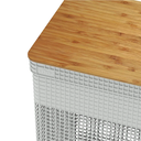 Ver imagem 3 de Cesto de Roupas Grid c/ Tampa de Bambu 49L Branco Oceano OU 55x29x39cm