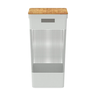 Cesto de Roupas Grid c/ Tampa de Bambu 49L Branco Oceano OU 55x29x39cm - 2