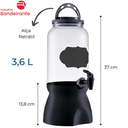 Ver imagem 2 de Suqueira Pote de Plástico com Torneira 3600 Ml com Lousa Pta